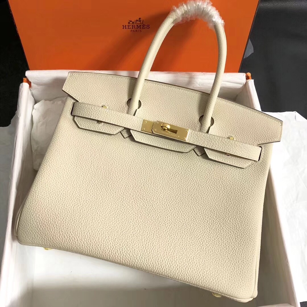 Hermes Birkin 35CM Togo Leather Handbag Cream White